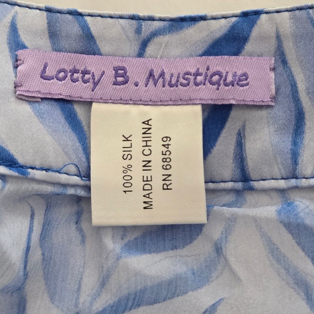 Lotty B. Mustique 100% Silk Swim Cover-Up Kaftan Blue Abstract Print - Picture 6 of 8